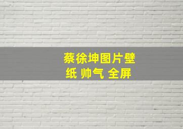 蔡徐坤图片壁纸 帅气 全屏